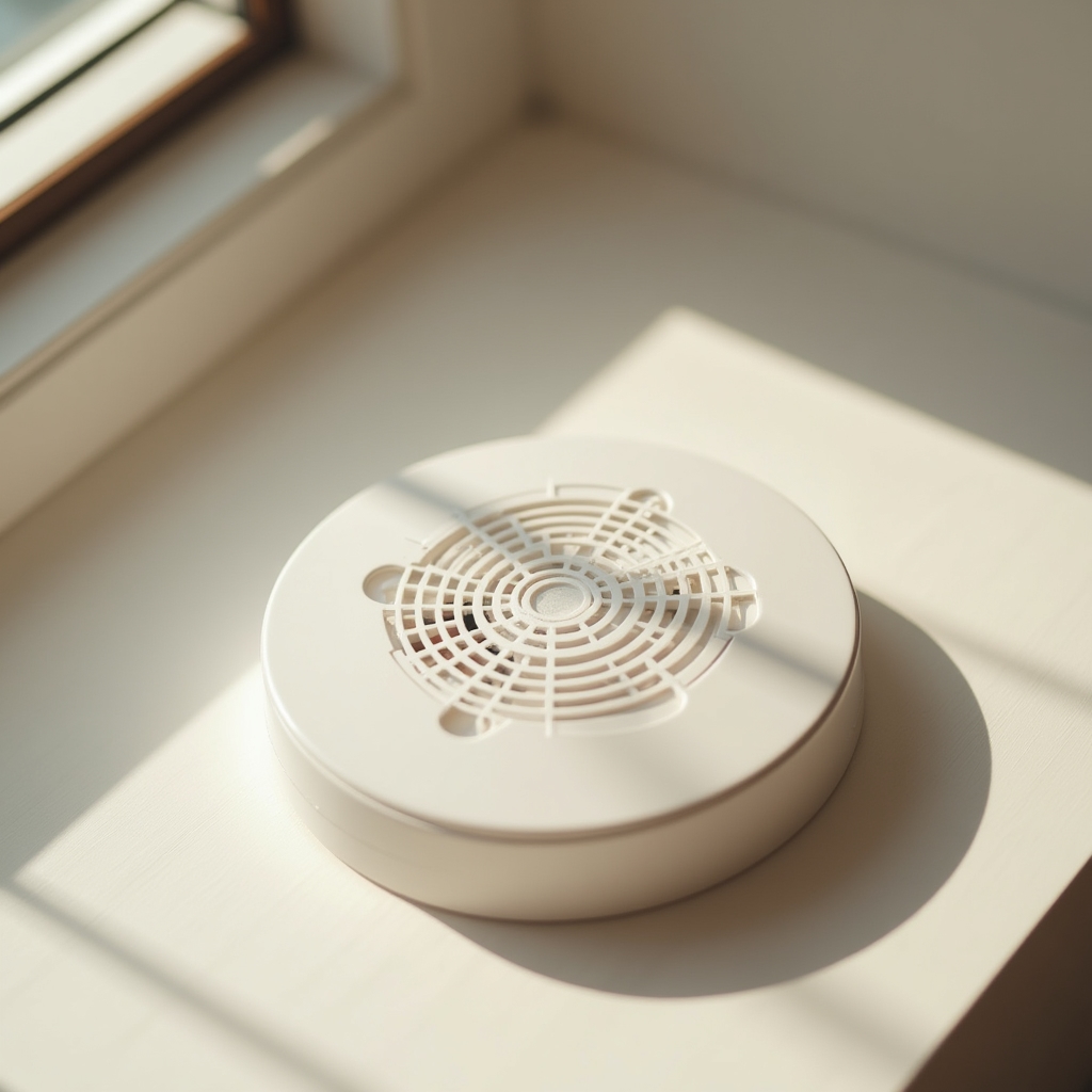 Датчик дыма на потолке в помещении